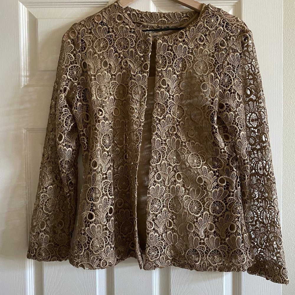 Bronze silk evening wear - two pieces, medium